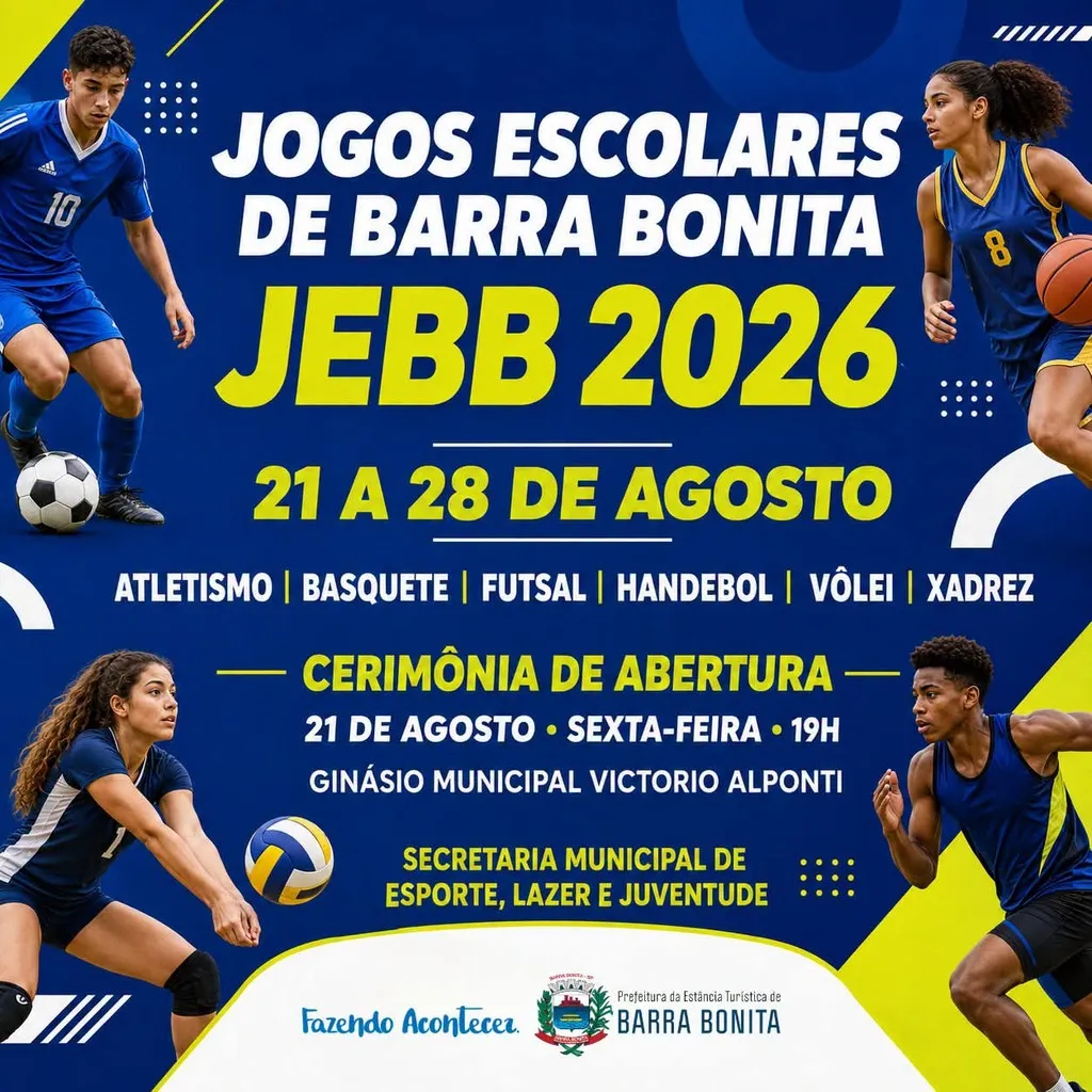 Jogos Escolares de Barra Bonita têm cerimônia de abertura nesta sexta-feira no Ginásio Victorio Alponti
